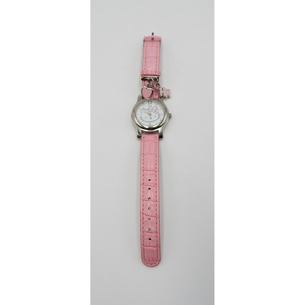 Sanrio Hello Kitty Wristwatch Pink With Charms Japan Movement No Box